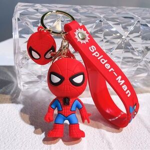 Marvel Spider-Man Red and Blue Action Figure Keychain